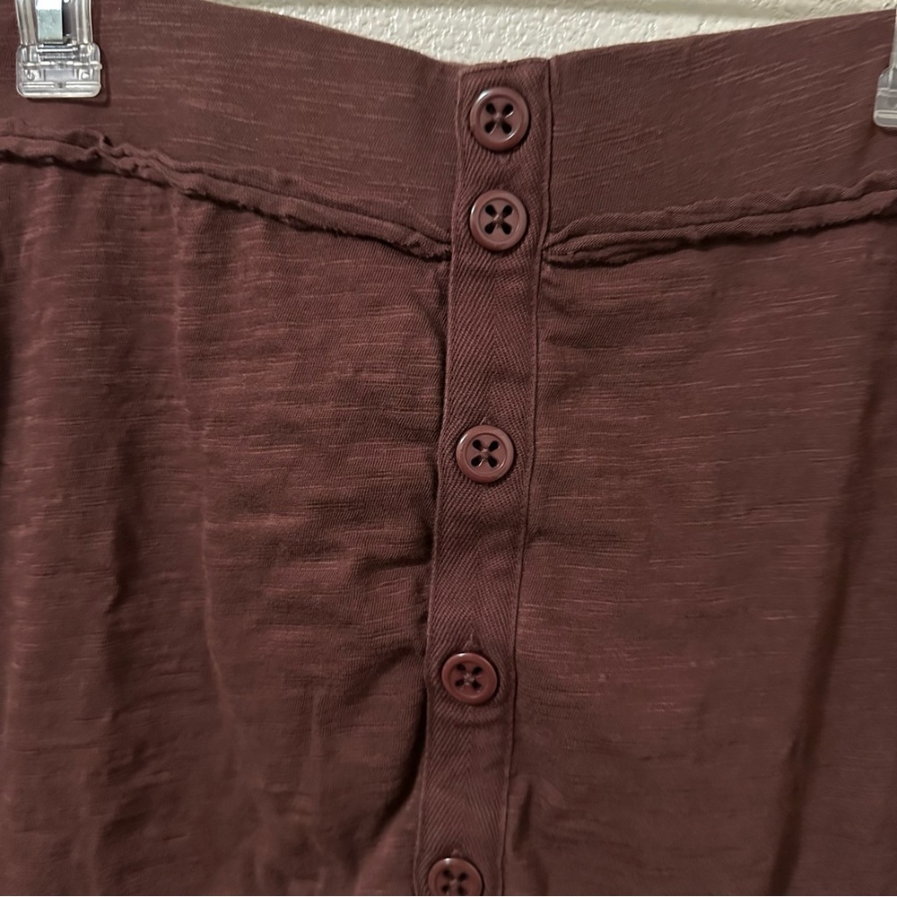 Horny Toad Cotton‎ Brown Skirt Buttons Sz Medium - Picture 3 of 11
